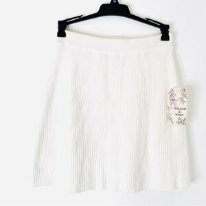 Willow & Wind White Rib Knit Mini Skirt Stretch Pull-On NWT